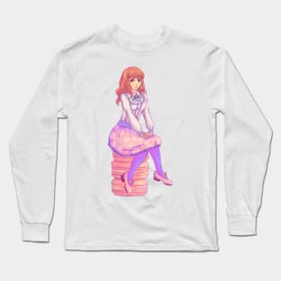 Pink Macaron Girl Long Sleeve T-Shirt